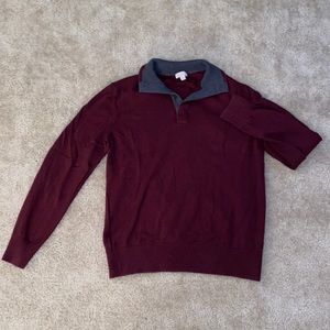 Men’s Gap Collared Cashmere Blend Burgundy Sweater Size Medium